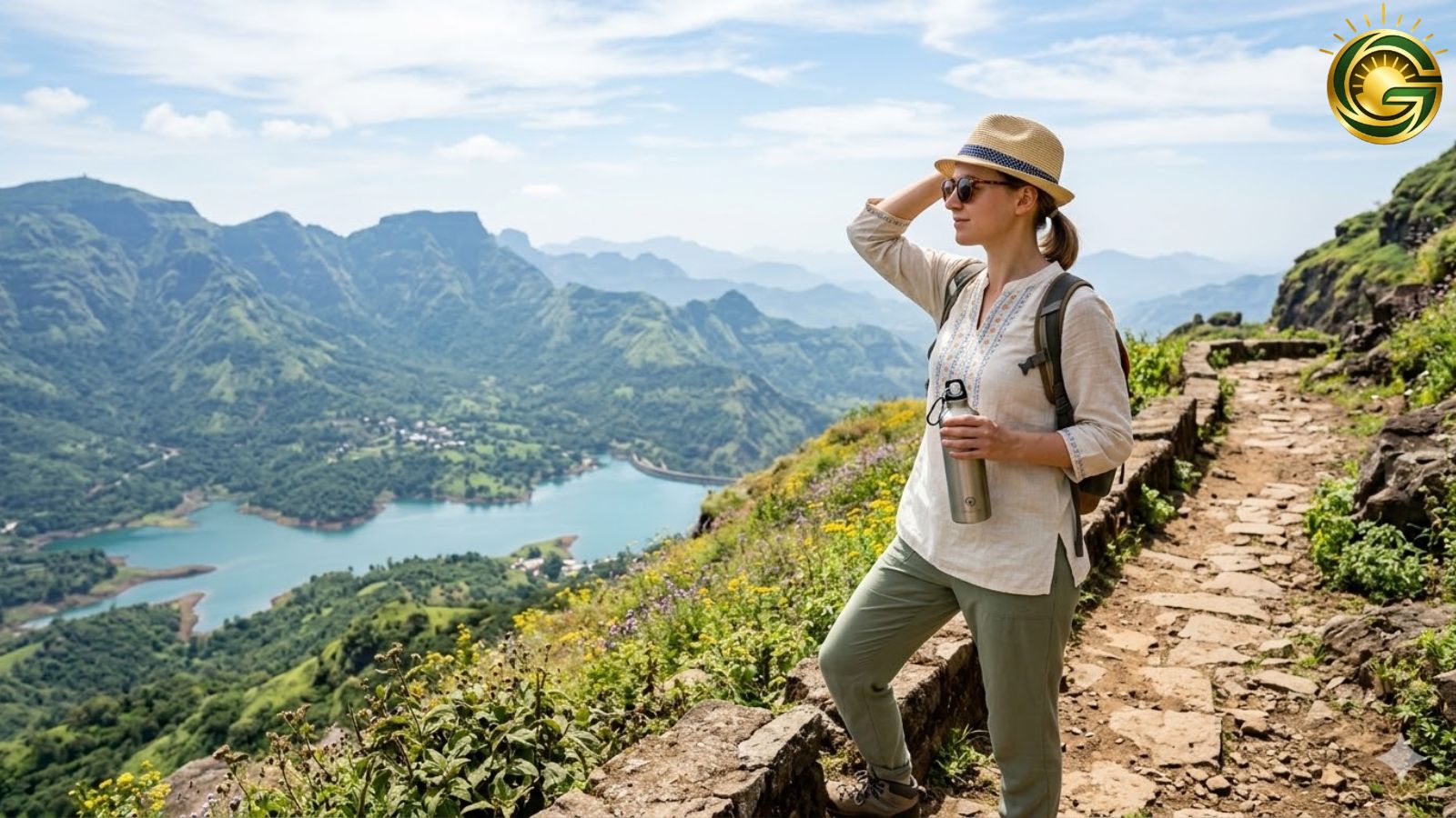 Essential accessories like hat and sunglasses for Summer Travel Essentials.