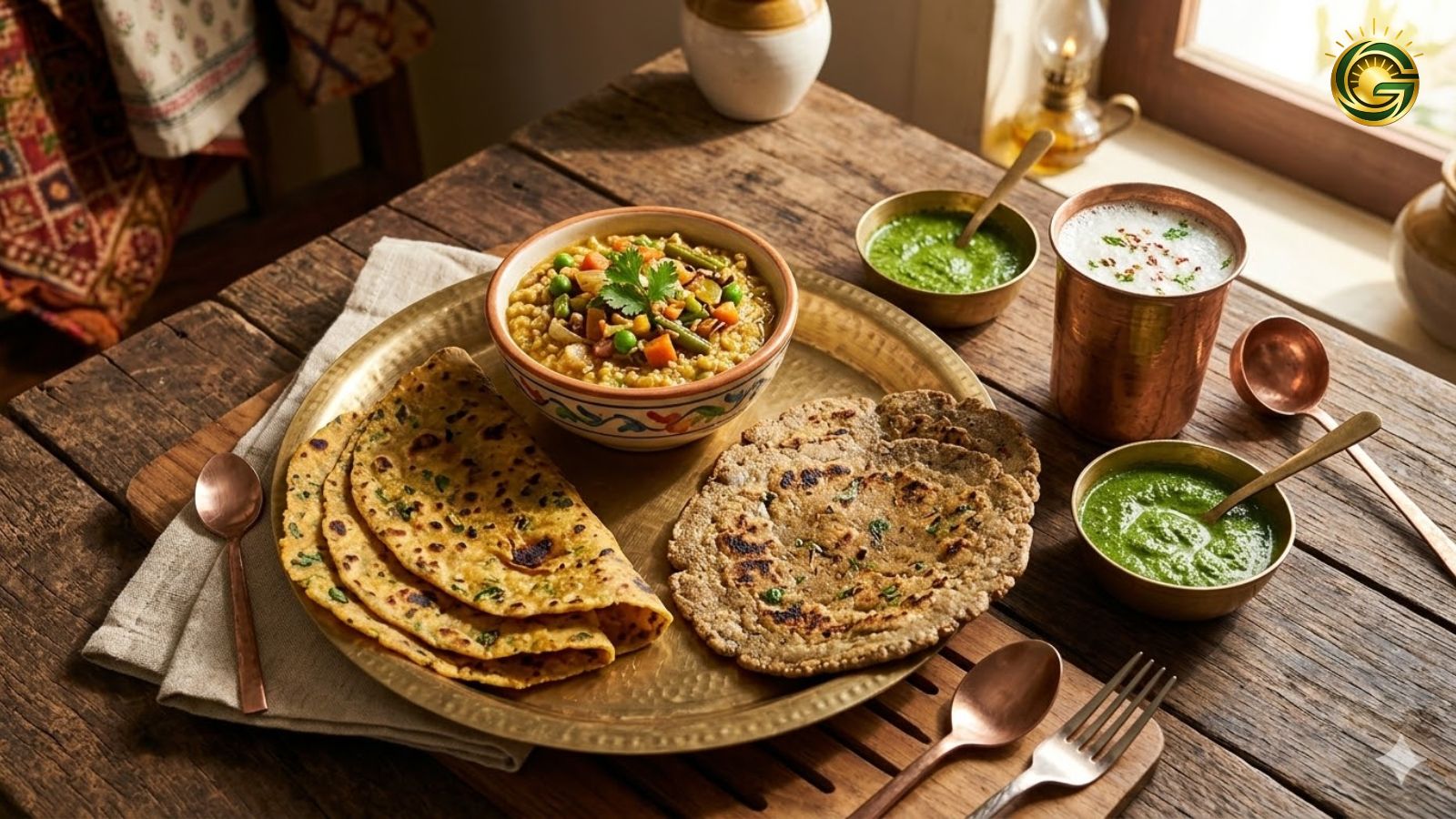 Traditional Gujarati plate showing Diabetes Friendly Snacks for a healthy morning routine.