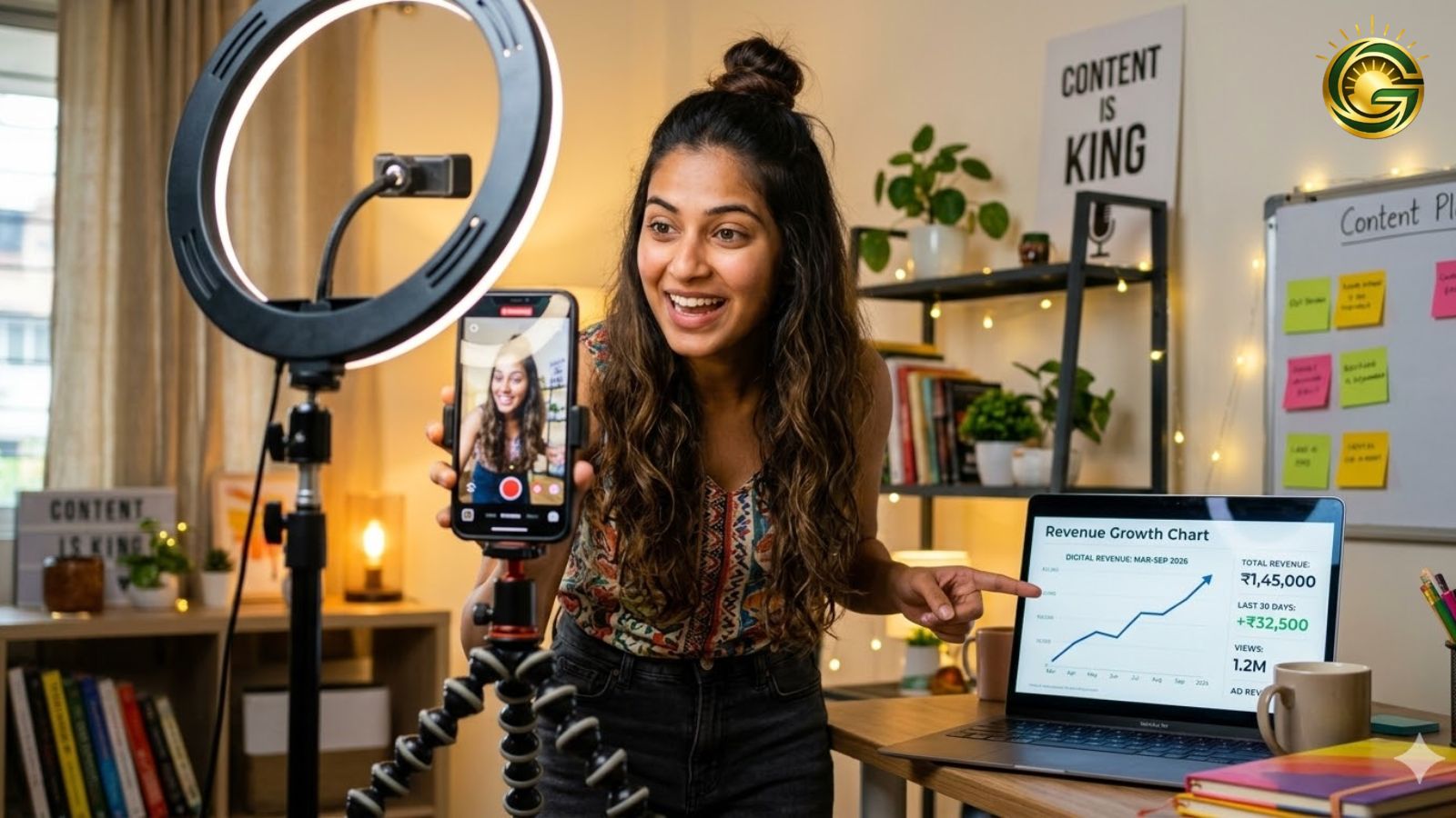 Facebook Creator Fast Track program for social media monetization. In Phto Girl Showing Earings