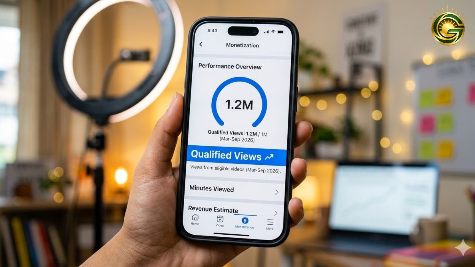 Content creator checking earnings on Facebook Professional Dashboard.