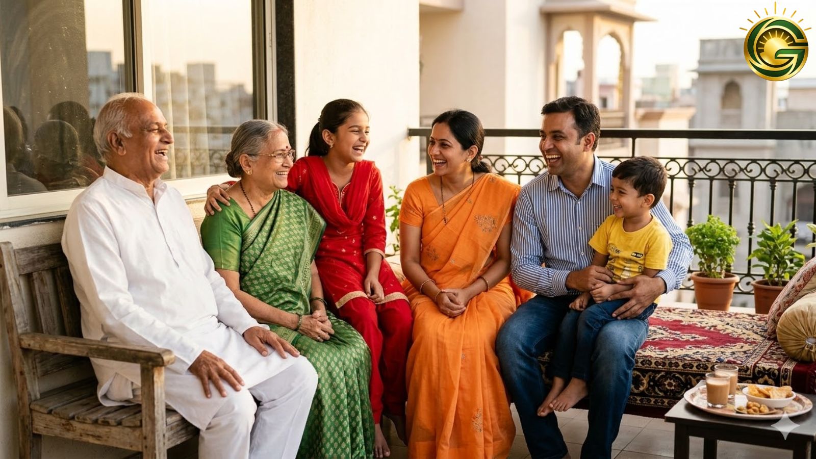 A happy family experiencing the Health Benefits of Laughter together.