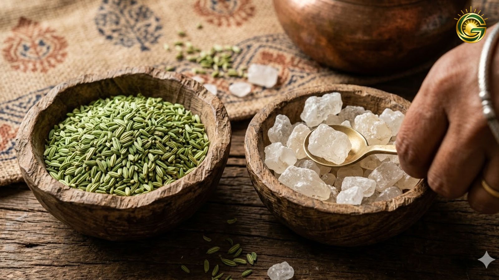 Raw ingredients for Fennel Seeds Syrup Benefits.