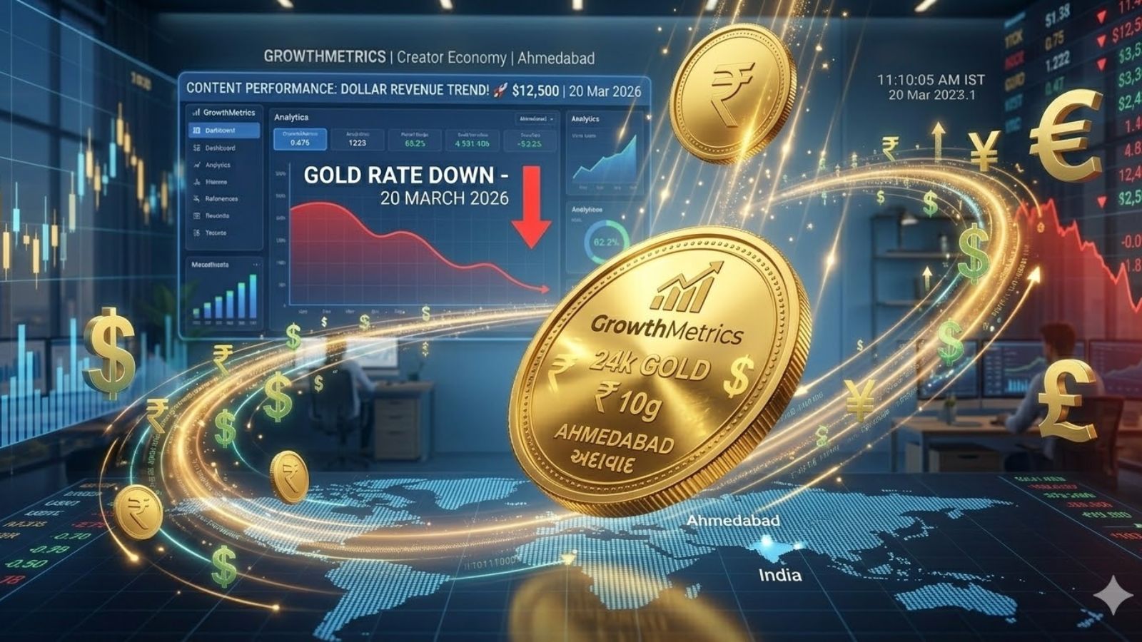 Impact of global market on gold prices.