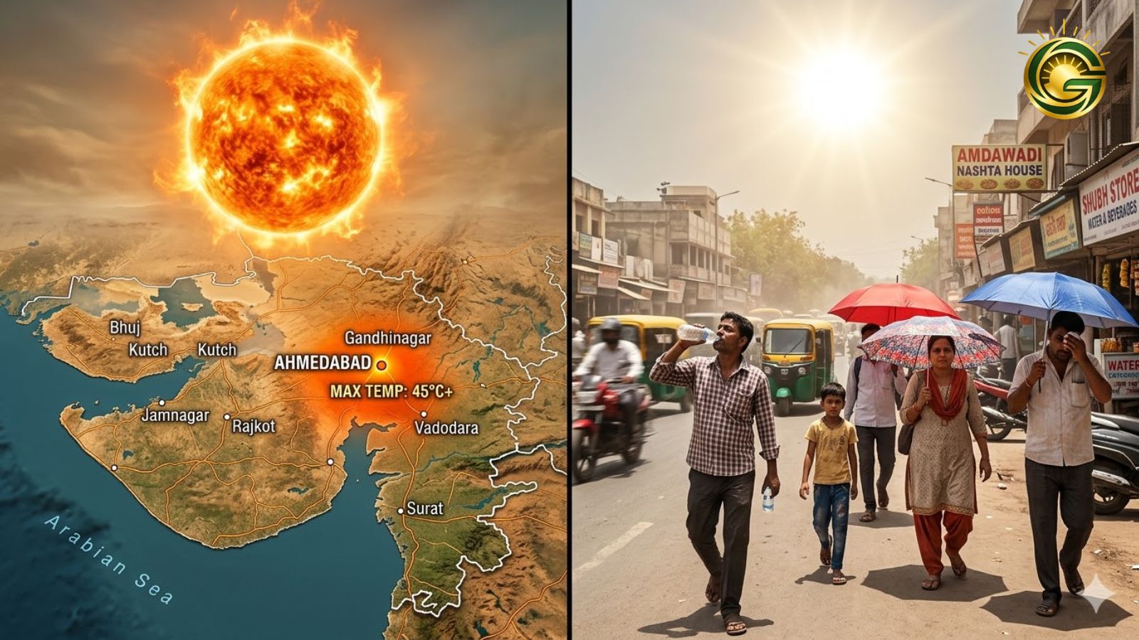 Ahmedabad temperature rise Gujarat Weather Heat Forecast.