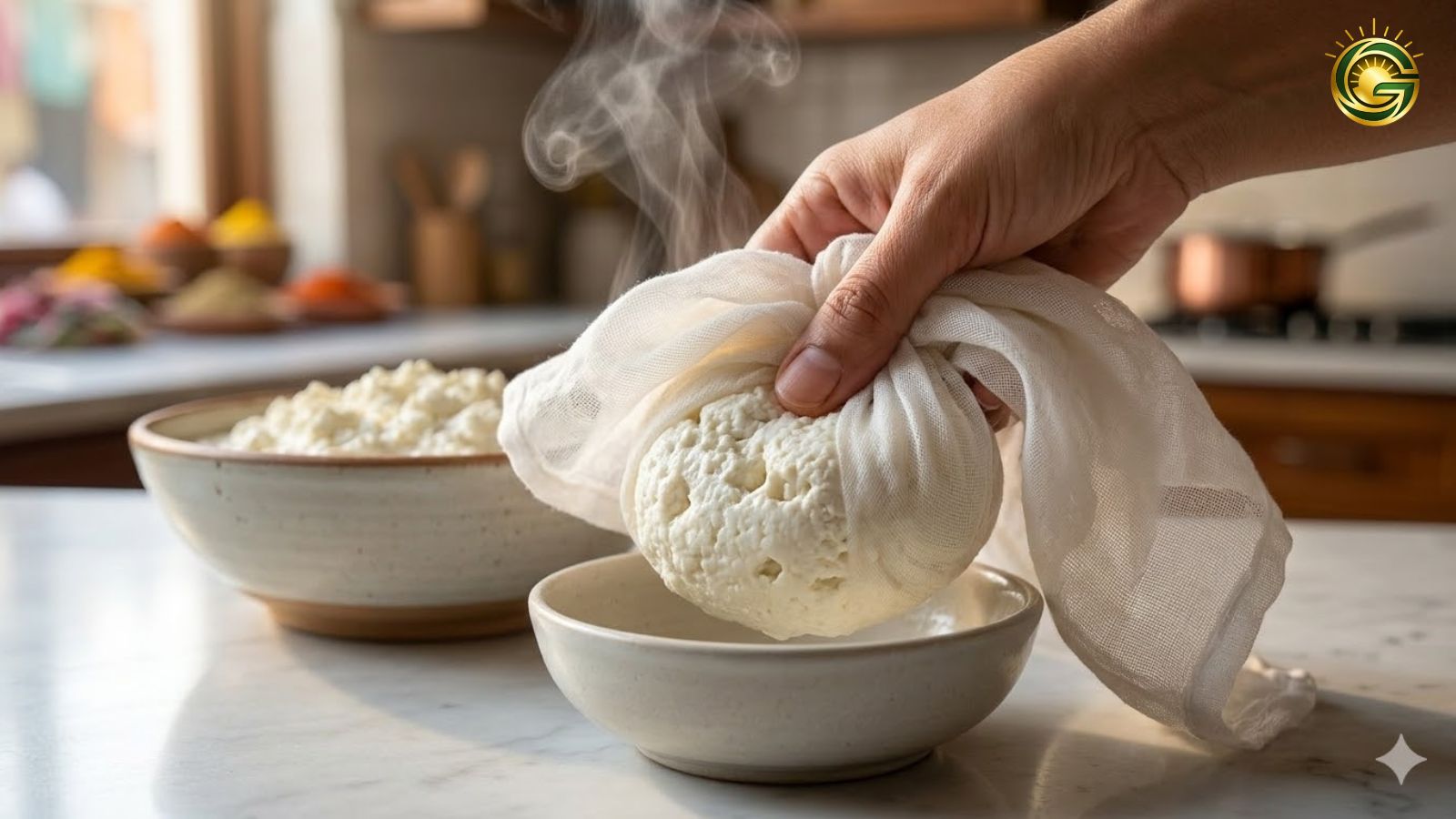 Making paneer at home using Spoiled Milk Kitchen Hacks.