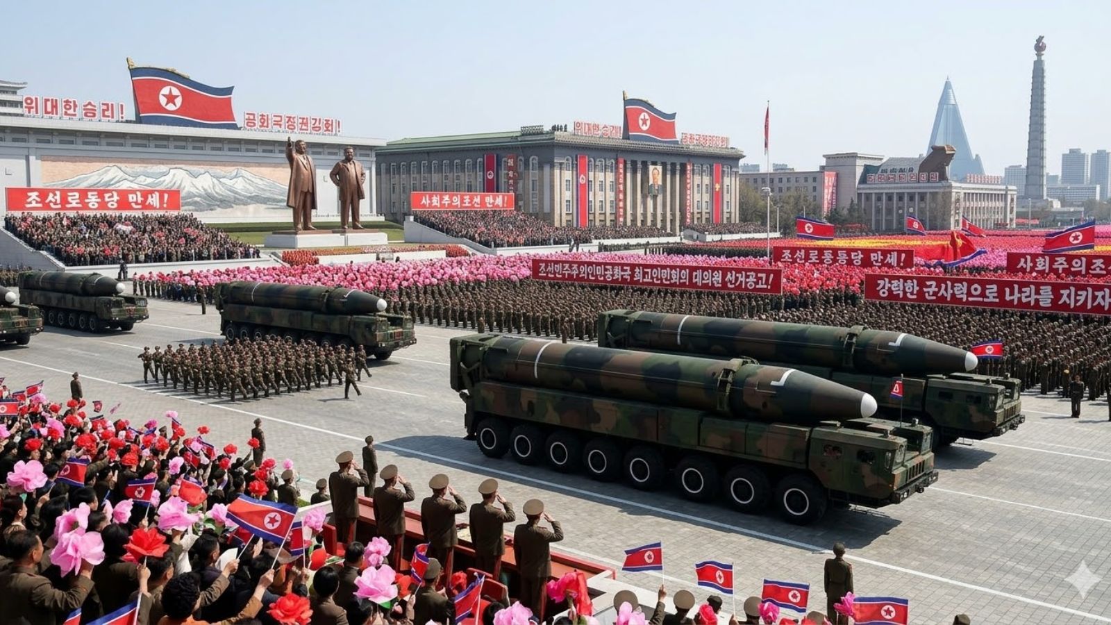 North Korea's nuclear and missile display.