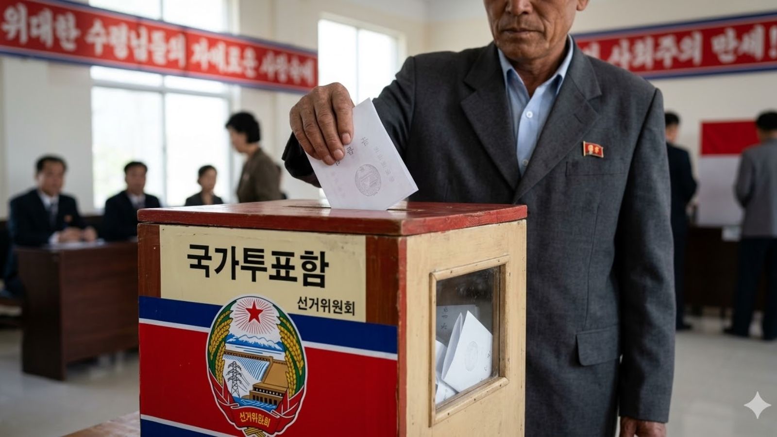 Voting process in North Korea.