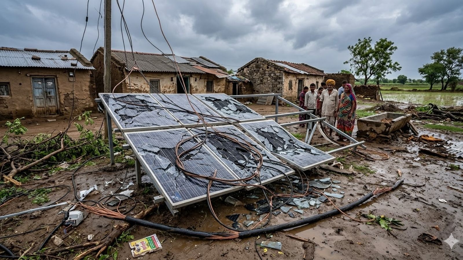 Infrastructure loss in Gujarat villages.