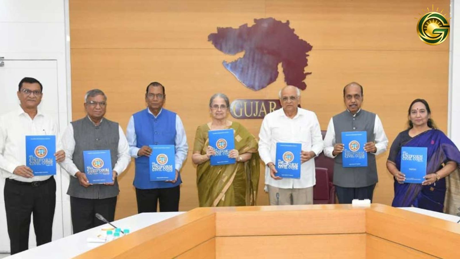 Official document of UCC Gujarat Bill 2026 with a legal gavel.