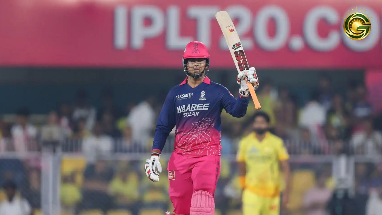 Vaibhav Suryavanshi celebrates his fastest fifty against CSK in IPL 2026.