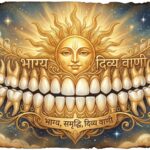 Spiritual illustration representing the luck of having 32 teeth