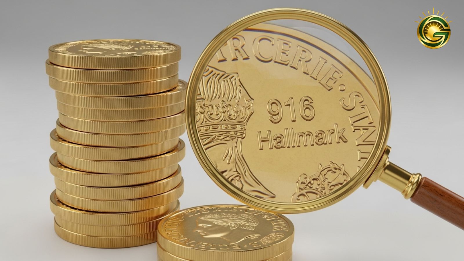 916 Hallmarked gold coins highlighting safe investments during global economic shifts.