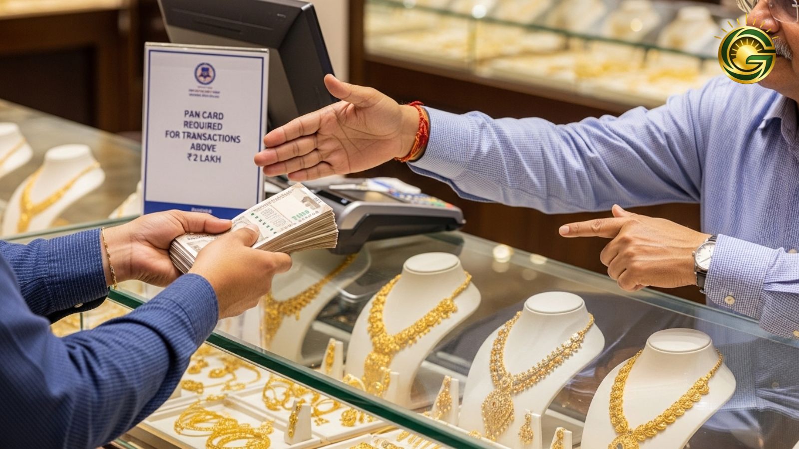 No cash payment allowed for gold purchases above 2 lakh rupees in India.