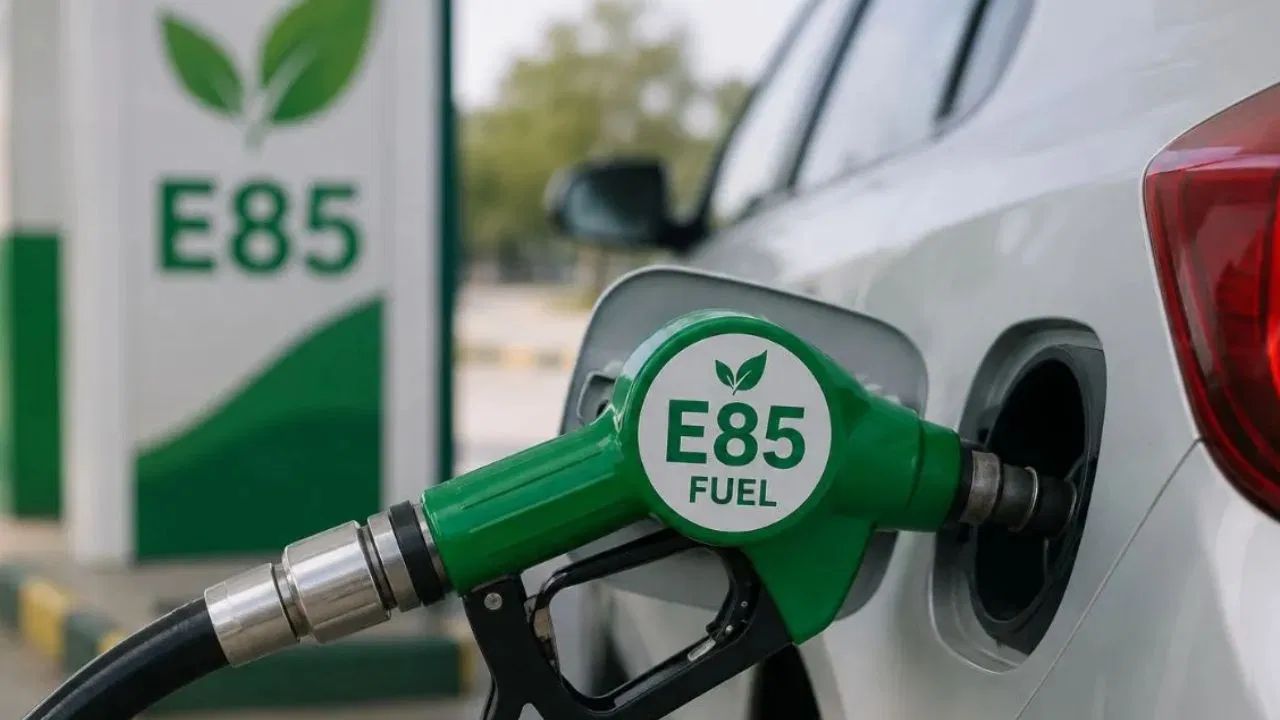Flex Fuel Vehicle filling E85 petrol